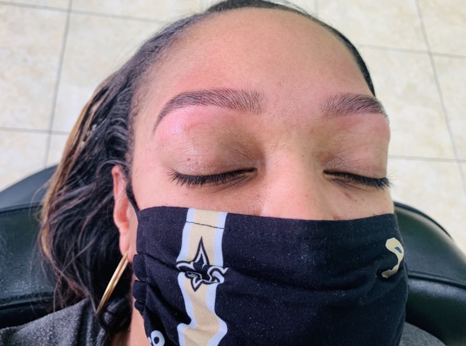 Before and after brow result